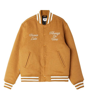 OBEY - TIME VARSITY JACKET BEIGE