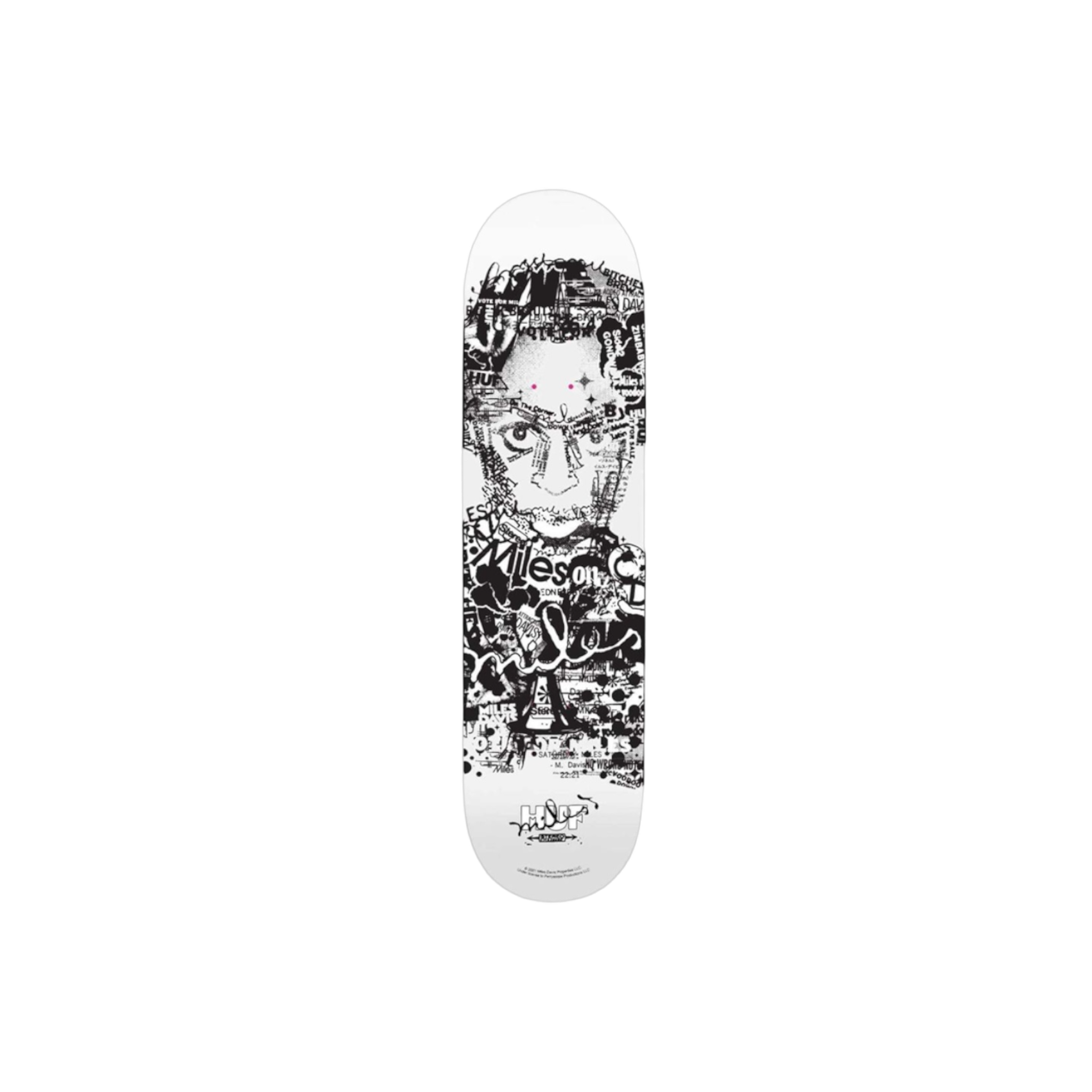 HUF - HUF X MILES DAVIS VOTE FOR MILES SKATEBOARD WHITE 8,25″