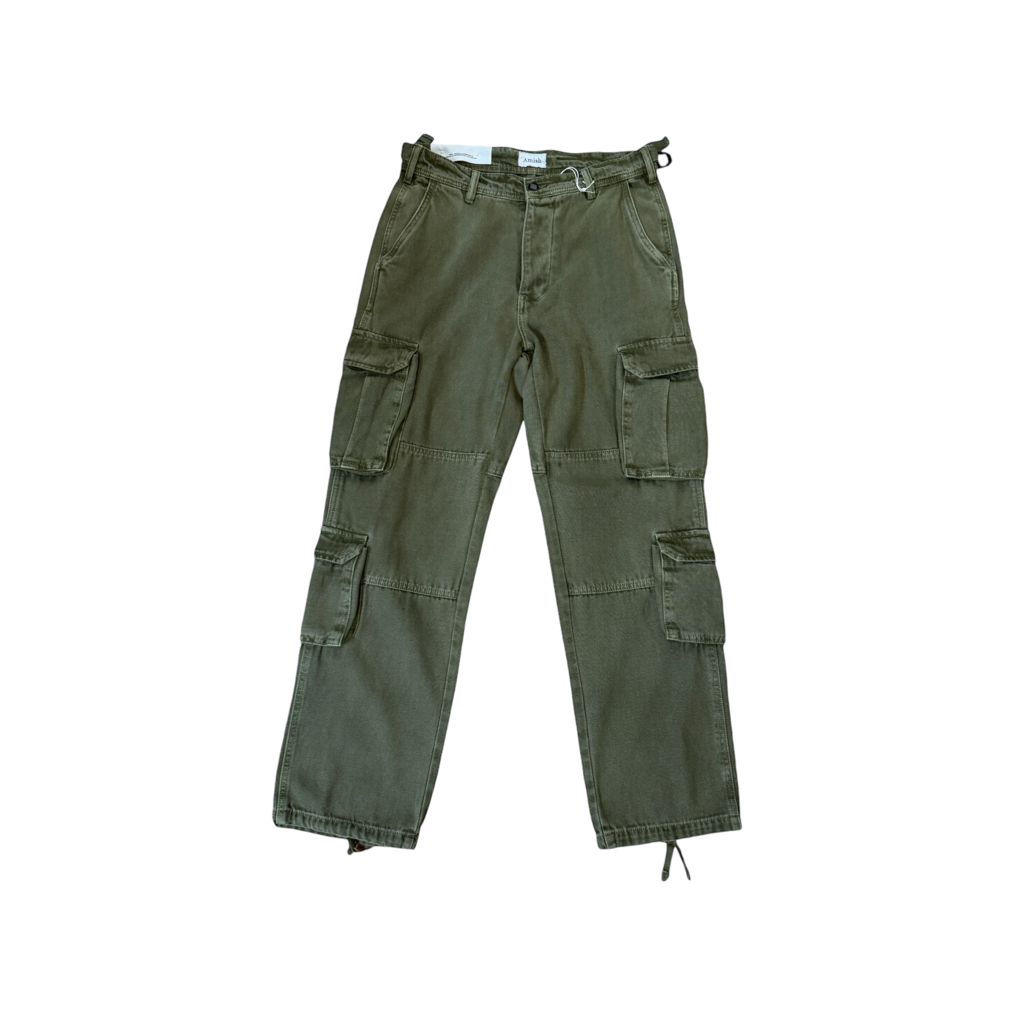 AMISH - DOUBLE CARGO PANTS IN COTTON GREEN