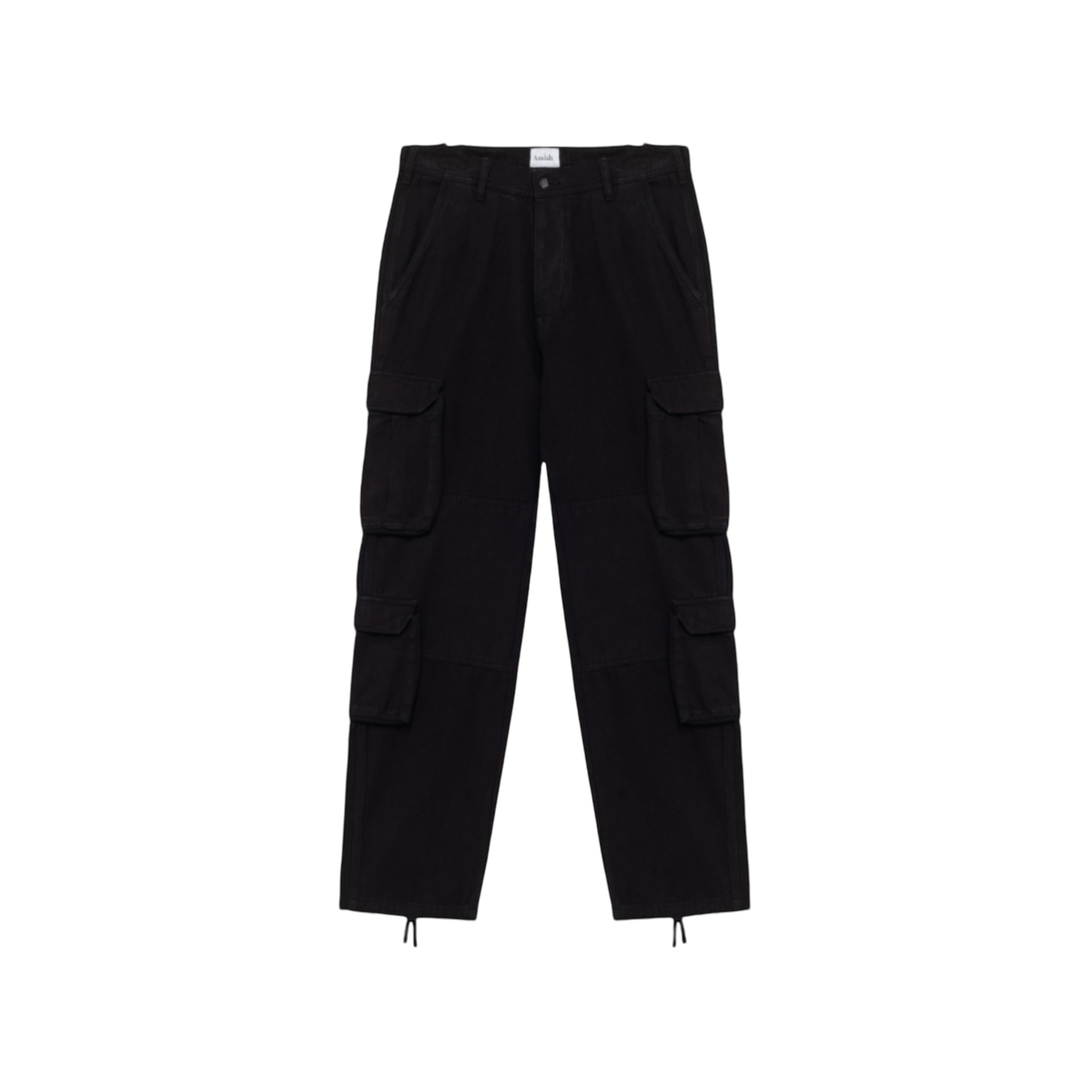 AMISH - DOUBLE CARGO PANTS IN COTTON BLACK