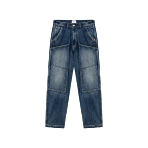 AMISH - SUPER KNEE DESERT WASH JEANS BLUE