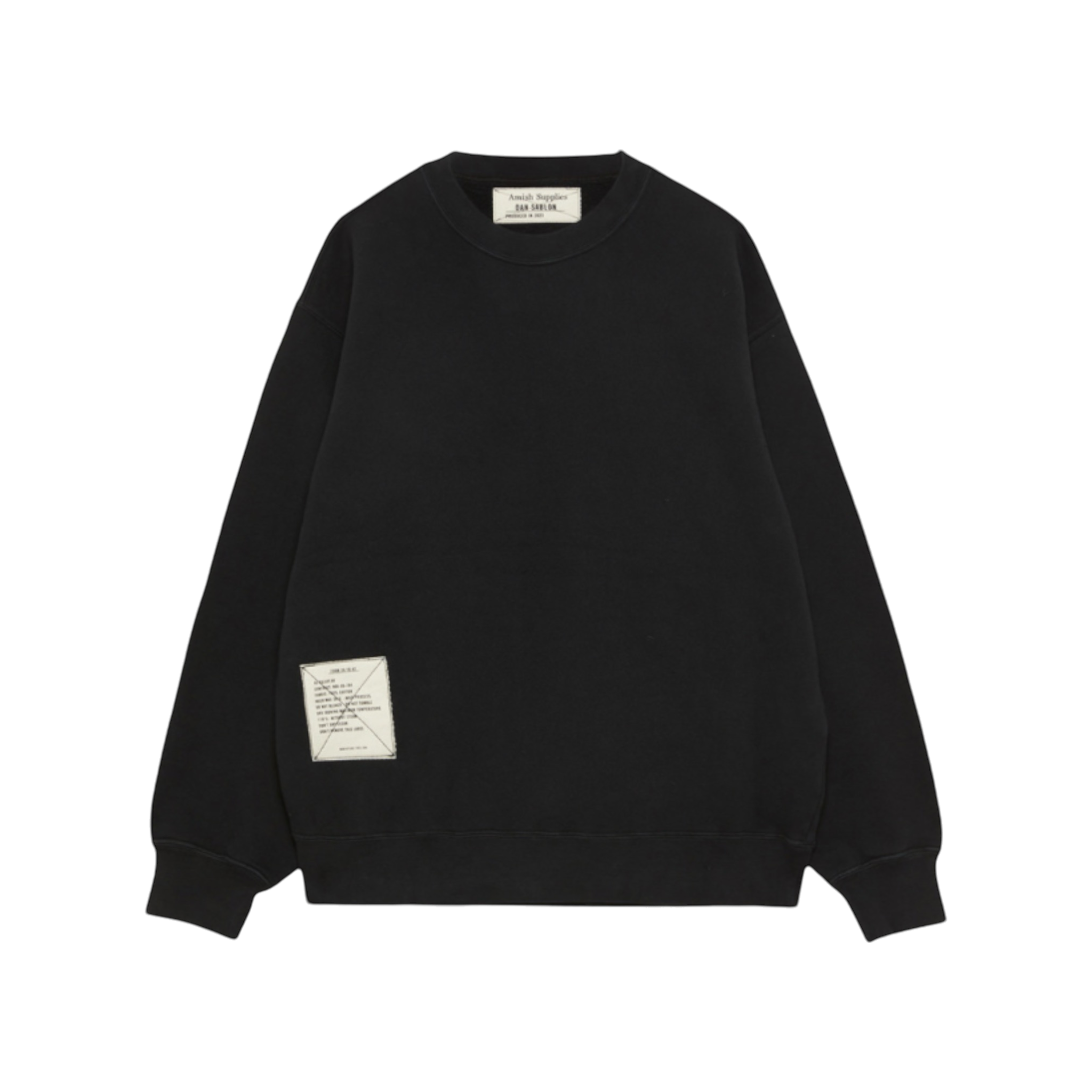 AMISH - DAN SABLON - CREW NECK SWEATSHIRT BLACK