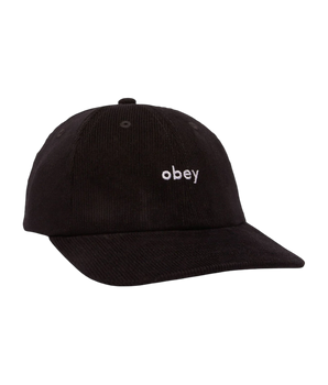 OBEY - LOWERCASE CORDUROY 6 PANEL BLACK