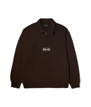 HUF -  SLATE QUARTER ZIP FLEECE BROWN