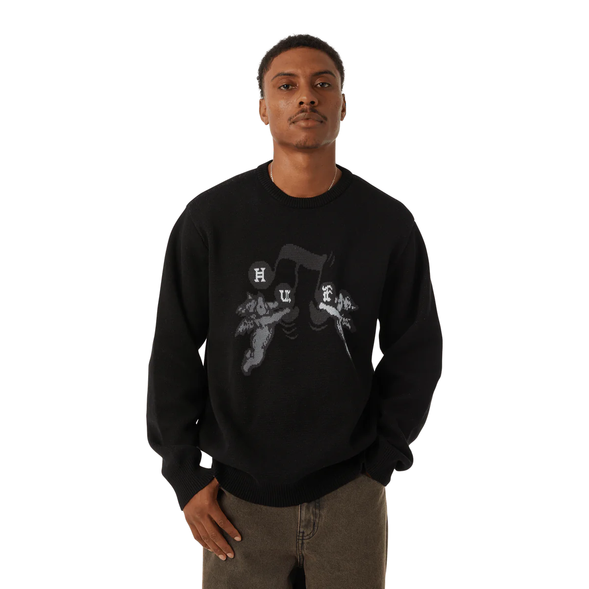 HUF - SONG INTARSIA SWEATER BLACK