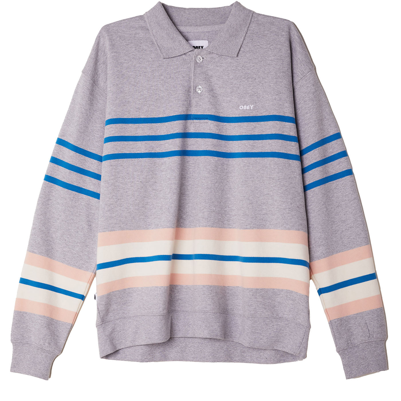 OBEY - Isso Striped Polo Sweatshirt